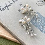 エミリアイヤリング/ピアスTE-16| 結婚式 ウエディング ウェディング 挙式 小枝 パール 花嫁 フラワー 花 リーフ 淡水真珠 小ぶり 上品 ナチュラル お呼ばれ パーティー 