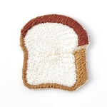 食パンの刺繍ワッペン｜アイロン接着・アップリケ・洗濯OK｜茶色・ブラウン・ベージュ・白・淡色・ナチュラルカラー｜アクセント・強力接着・糸・かわいいパンモチーフ・刺しゅう雑貨・シンプルワンポイント
