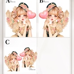 chan.ce オリジナルステッカー　ハートエンジェル🪽💘　3種3枚入り  人物ステッカー　バレンタイン  女の子　ハート　