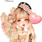 chan.ce オリジナルステッカー　ハートエンジェル🪽💘　3種3枚入り  人物ステッカー　バレンタイン  女の子　ハート　