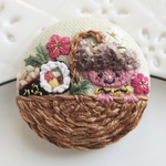 【節分の赤鬼ちゃん】刺繍 ブローチ 