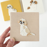 小さな刺繍パネル《シーズー/ココア》
