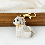 シーズー刺繍キーホルダー（黄色リボン）