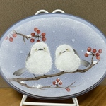 a 様オーダー品 ＊トールペイント＊シマエナガ冬のミニプラーク
