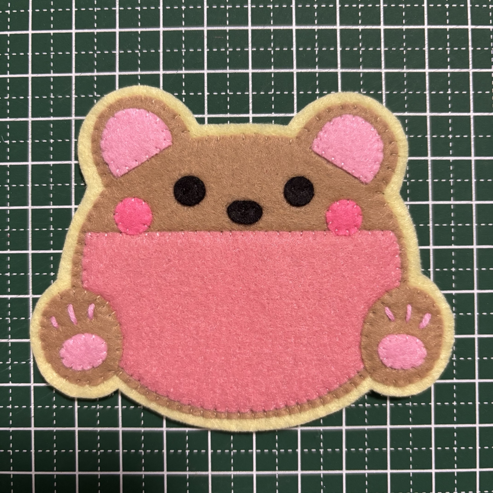 くま ハンドメイド フェルト ワッペン ネームタグ 名札 フェルト名札