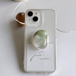 🍵💭 beans🫘抹茶ミルク/スマートフォン グリップ/スマホスタンド/レジン/MagSafe/マグセーフグリップ