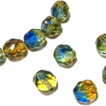 earth color＊マーブルファイアポリッシュ8mm＊チェコガラスビーズ