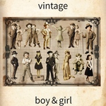 コラージュペーパー　boy＆girl vintage