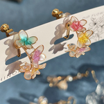 ﾄｩﾔﾔﾔﾝ✨色付く小花を耳元に散りばめてꕤ.｡春小花イヤリング𓂃𓂂ꕤ*.ﾟ