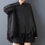 新しい ゆったり としたデザイン レースの不規則 シャツ