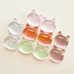 5種各2個 10個 くま ミニガラスカボション 8mm  小さい 動物 ねこ ネイル レジン ②