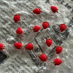 10pcs ＊ いちご  ミニパーツ カボション （レッド）（0836）