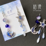 宇宙・星と三日月/流星群/ピアス/ノンホールピアス