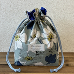 【どこでも編み編み巾着袋】L-33 #どこあみ　#毛糸入れ　#編み物道具入れ#メイク入れ　#編み物女子　#プロジェクトバッグ