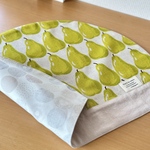 ＊まぁるいランチョンマット＊両面使えるランチマット  ラフランス🍐ピーチベージュ 北欧風サークル