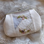 アンティークレース*リボン刺繍*ビーズ刺繍*パッチワーク*がま口