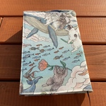 四六判ソフトカバー用♪ブックカバー★クジラと猫☆ファンタジー♪
