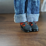 【1/6ドールサイズ】T-strap shoes （red）