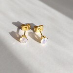 プレシャスオパール　４mm〈10月の誕生石〉スタッドピアス　ファセットカット　パワーストーン