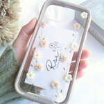 【ミルキーカラーの小花が舞う】iPhoneケース