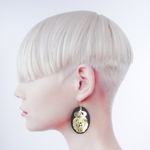 紙ピアス・ライオン01・Black/Gold