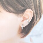 【再販×43】〈痛くない〉シルバーフラットリングイヤリング・イヤーカフ・フェイクピアス・イヤークリップ(両耳用)(手で調節可能)〈直径約17㎜、幅約3㎜〉管理No.1359