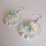 プリザーブドフラワー 紫陽花ピアス 水色