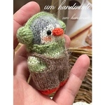 手作りのペンギン編みぐるみ バッグチャーム／キーホルダー