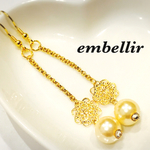 無料 ♡ ゆらゆら お花のゴールドピアス  ♡