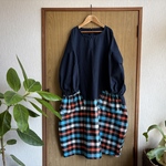 SALE*ワッシャー＆カラフルバルーンワンピース