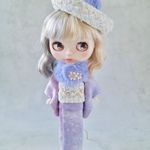 淡雪AWAYUKI lavender〜冬から春への空気をまとうブライス着物セット〜