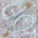 【新色】紫陽花色レースとパールのハンドストラップ