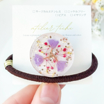 お花のまるいヘアゴム(ホワイト)