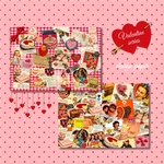 【Valentine Collage】デザインペーパー　10枚