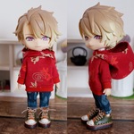 赤金魚パーカーパンツセット1（ねんどろいどどーるオビツ11ボディ共有サイ