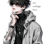 349 art collage box 人物ステッカー