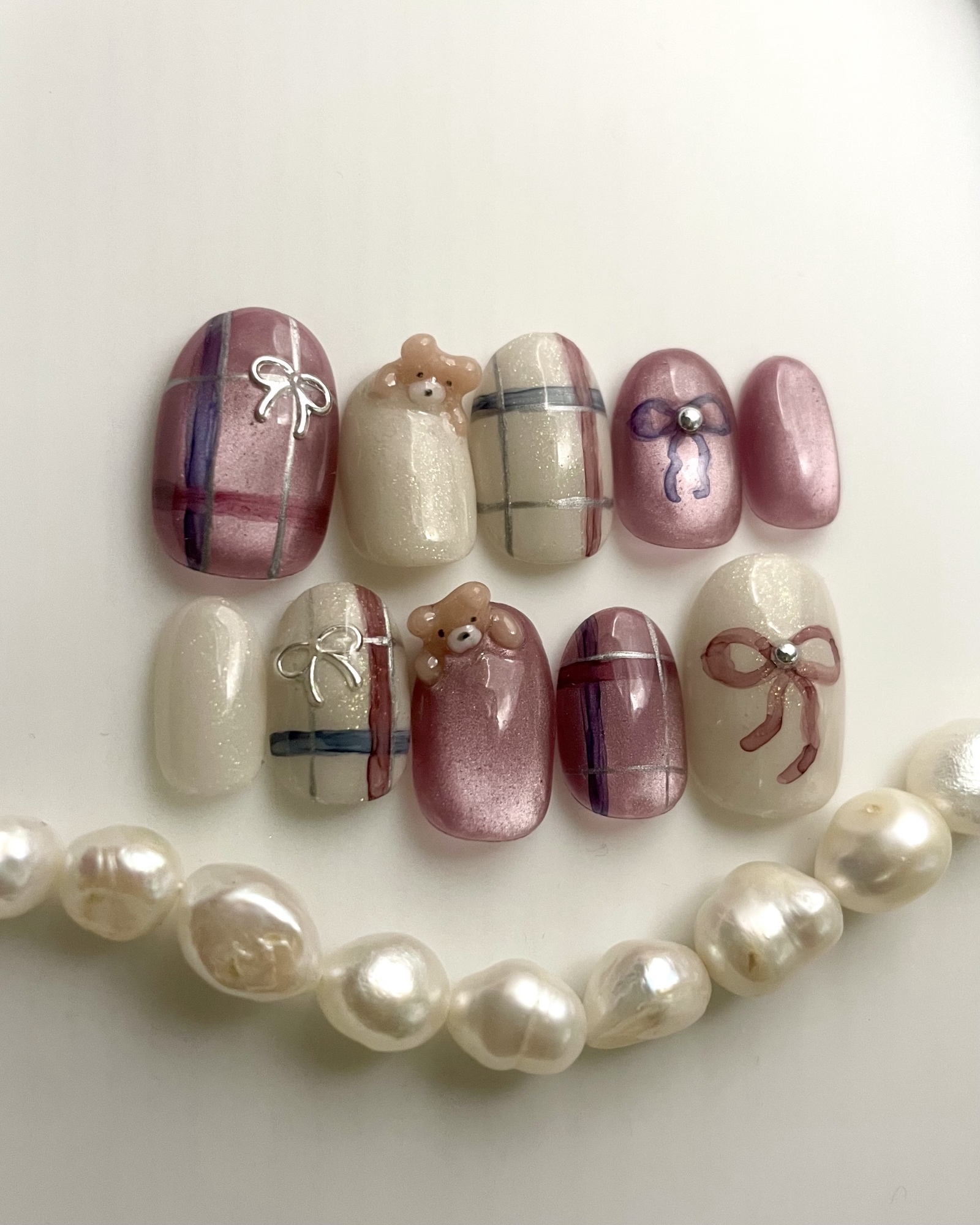 サイズオーダー♡ ダイヤモンドカット風ネイルチップ グリーン size 