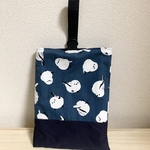 シマエナガ柄上履き／シューズ入れキルティング裏地 入園グッズ