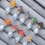 【全9色】澪 - mio -｜推し色を纏う、ワイヤー小花と雫の耳飾り ピアス イヤリング 推し活