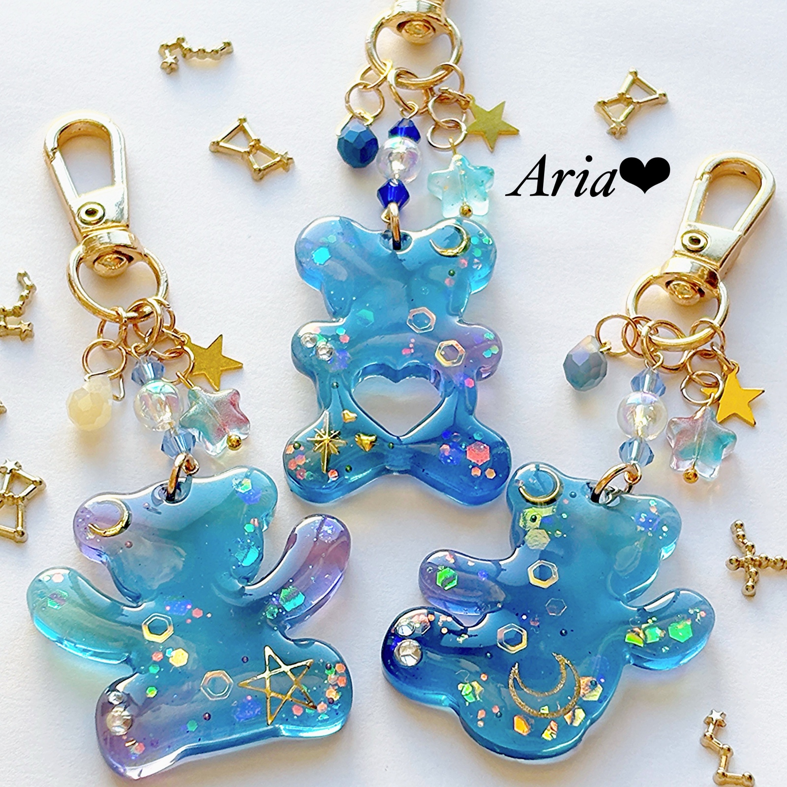 煌めくクリスマスのグラデーション♡レジンキーホルダー・キーチェーン