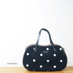 そらまめバッグ(black dot)