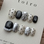 monotone dot frill👗🖤 フリル ブライダル ニュアンス 韓国