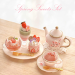 春爛漫SpringSweetsSet♡桜ポット&カップセットはオプションとなります♡ミニチュアスイーツ ミニチュアケーキ春スイーツ