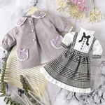 リカちゃん・ブライスアウトフィット2点◇クラロリワンピースとコートセット ◾︎くすみパープル　Blythe オビツ22