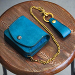 シングルホック ショートトラッカーウォレット / Short Tracker Wallet < 茶芯ブラックレザー > 真鍮チェーン&ベルトループセット
