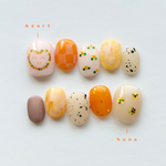 ハルのカオリ/ネイルチップ🐥春ネイル・ニュアンスネイル・個性的ネイル・花ネイル・黄色ネイル・オレンジネイル・ショートネイル