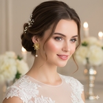 【2way 太陽のようなゴールドフラワー と パール が揺れる ピアス 】デイリー ウエディング 結婚式 お呼ばれ デート お出かけ 花嫁 フォーマル オケージョン 金属アレルギー対応