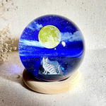 ⚠️お客様専用ページ⚠️🐈🌕 月夜の海辺で佇む猫レジンアート球体 ～Cat Gazing at the Moon Sphere