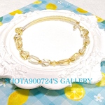 🍋［再販2］レモンクォーツ　タンブルチップ　ワイヤー　ブレスレット　#minne_new  #レモンクォーツ　#イエロー　#天然石　