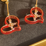 揺れる ハート♡ 赤 ♡ ピアス イヤリング 